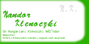 nandor klenoczki business card